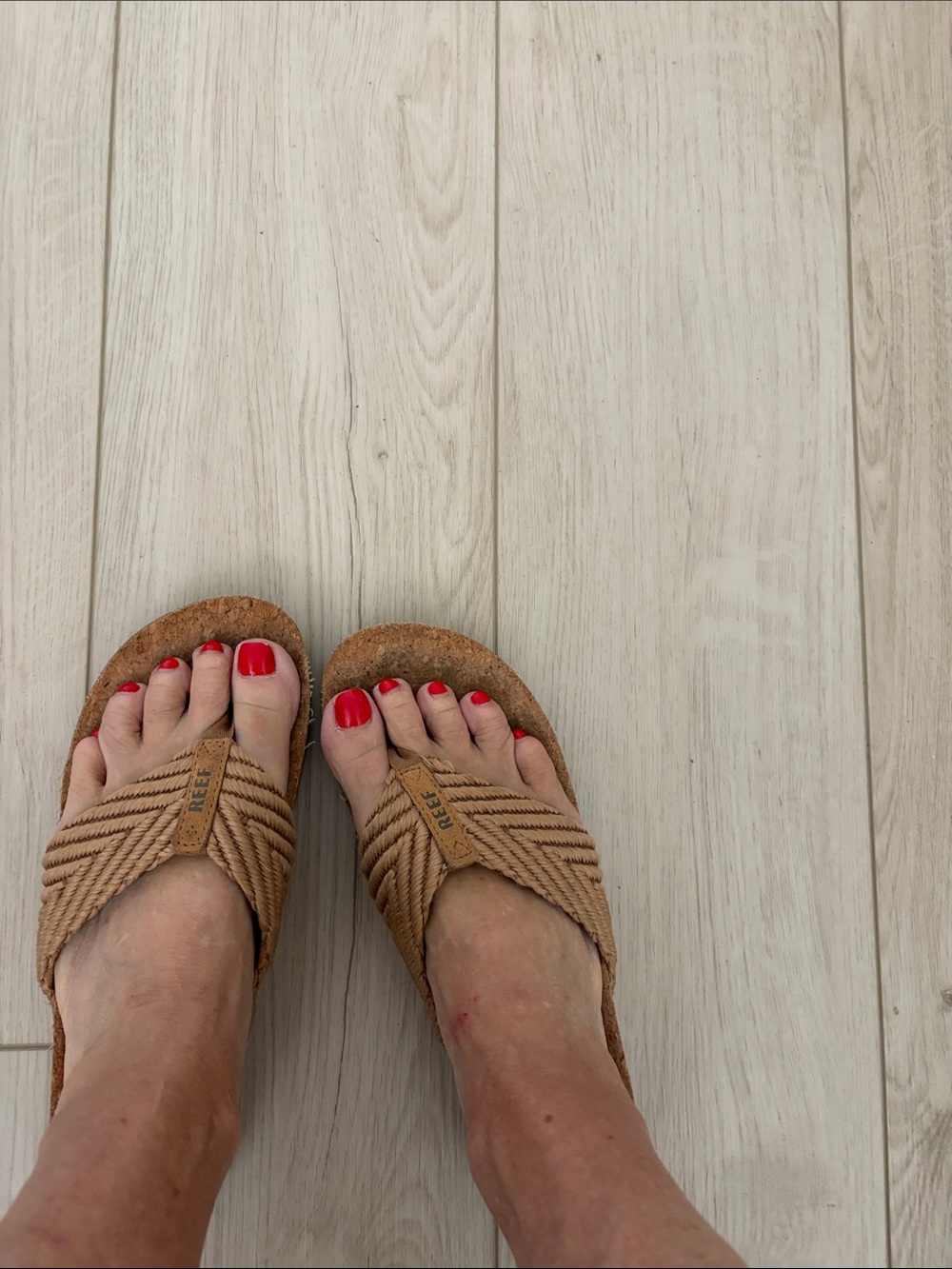 Reef Tan Woven Thong Sandals